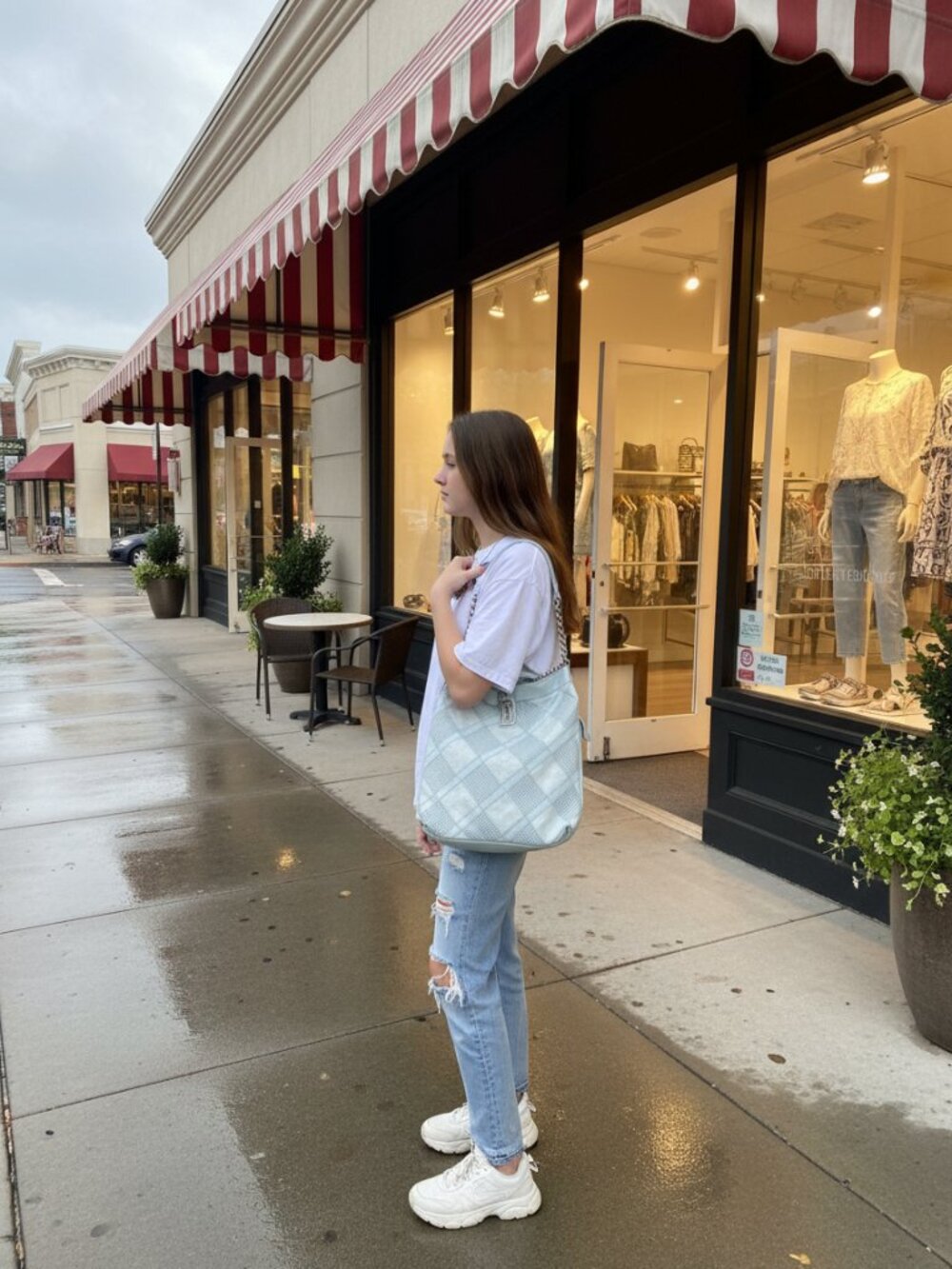 B. Makowsky Mint Leather Hobo — Leopard Lining, Chain Strap